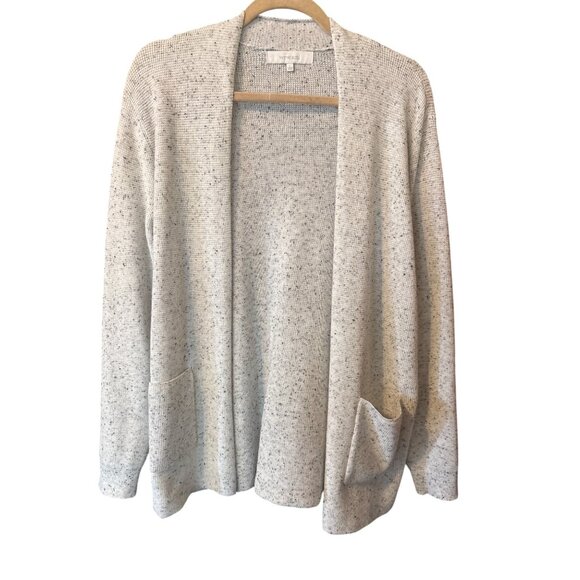 verve ami Cardigan Sweater Women's Large Cream White Open Front Career Office - Picture 1 of 6